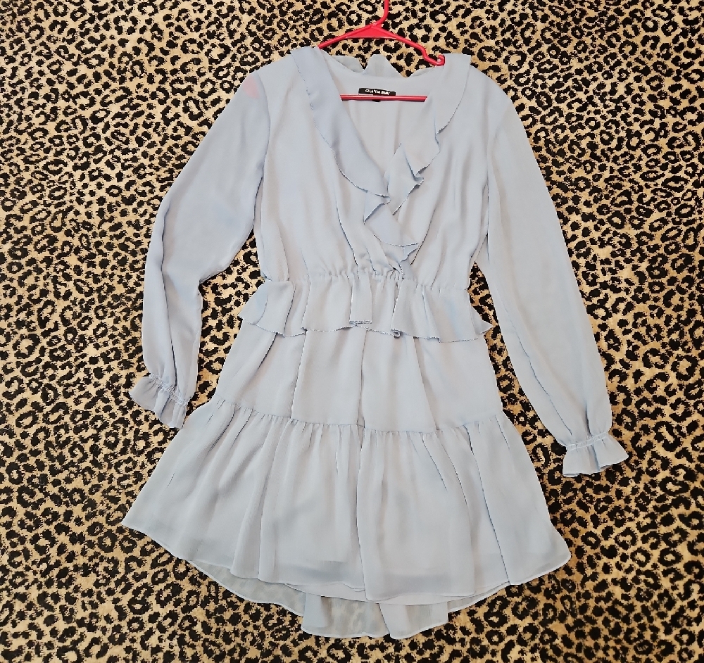 Gianni Bini Light Blue Ruffle Midi Dress